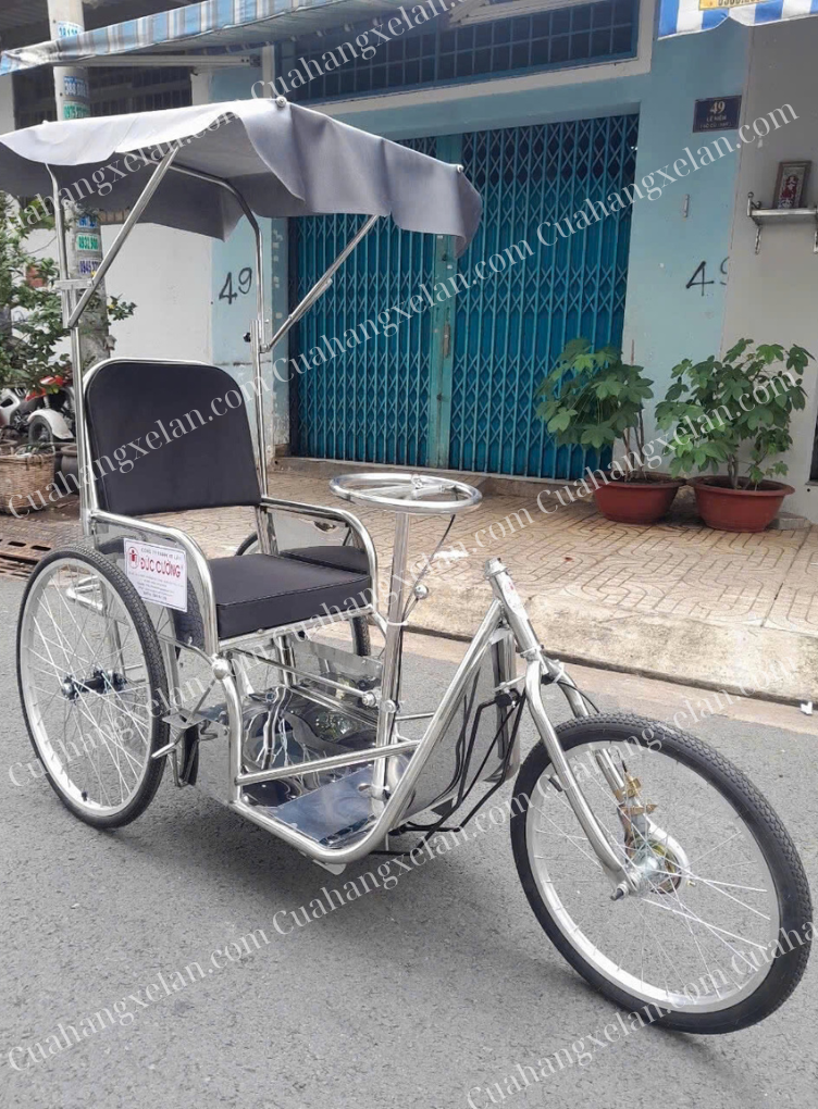Xe lăn lắc inox có mui SS11