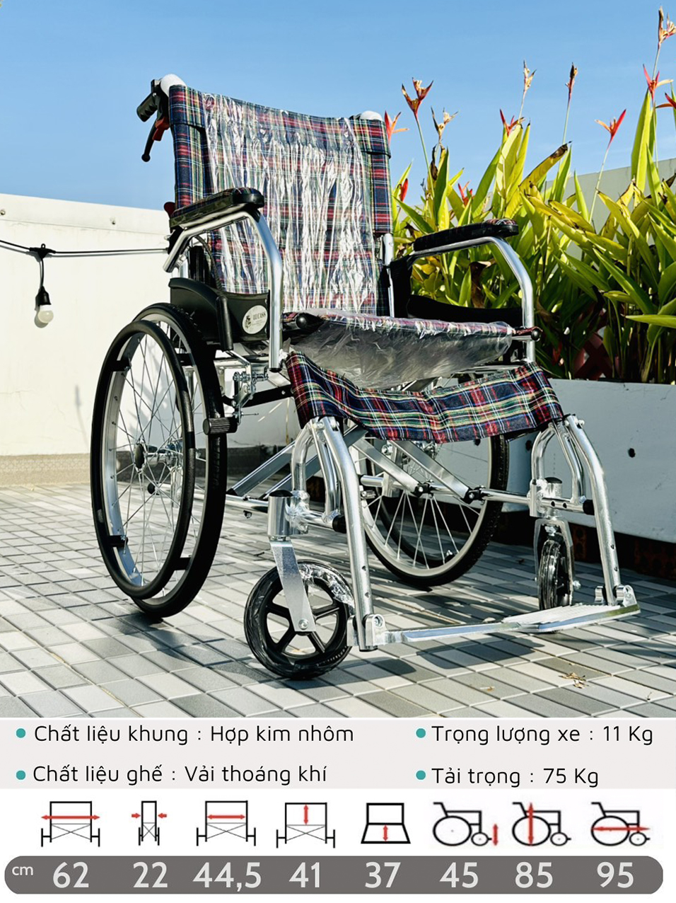 Xe lăn Lucass X63 - Cửa hàng xe lăn 0935057074